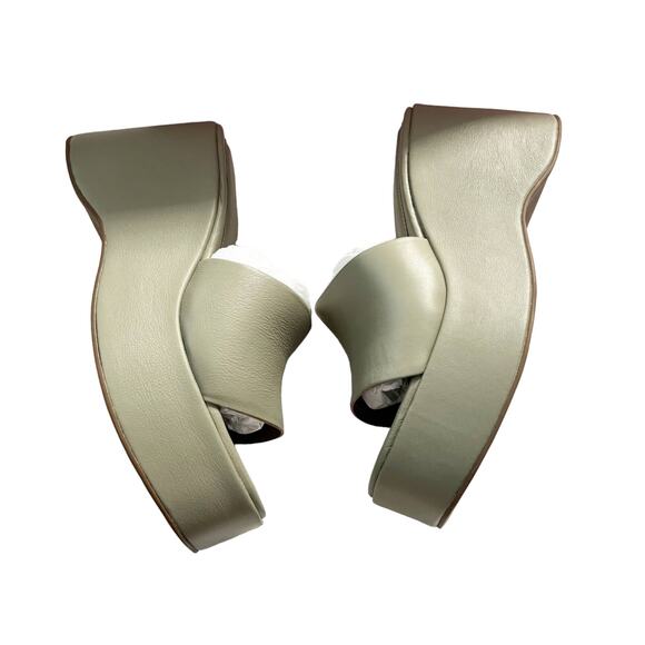 Anthropologie Intentionally Blank Platform Wedge Sandals 10 Green NEW - Picture 3 of 9